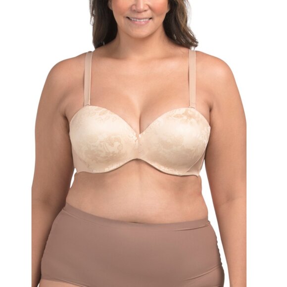 CURVY COUTURE Nude Full Figure Lace Strapless Bra - Picture 1 of 1